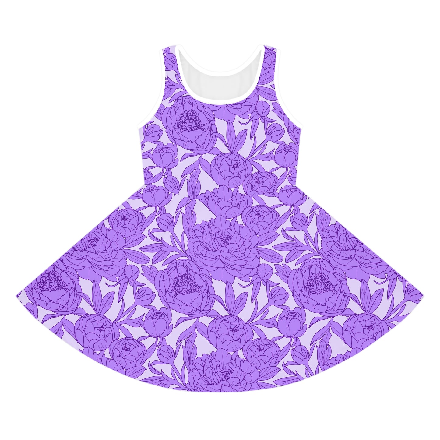Lavender Peony Symphony Girls' Sleeveless Sundress