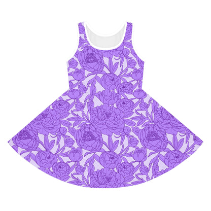 Lavender Peony Symphony Girls' Sleeveless Sundress