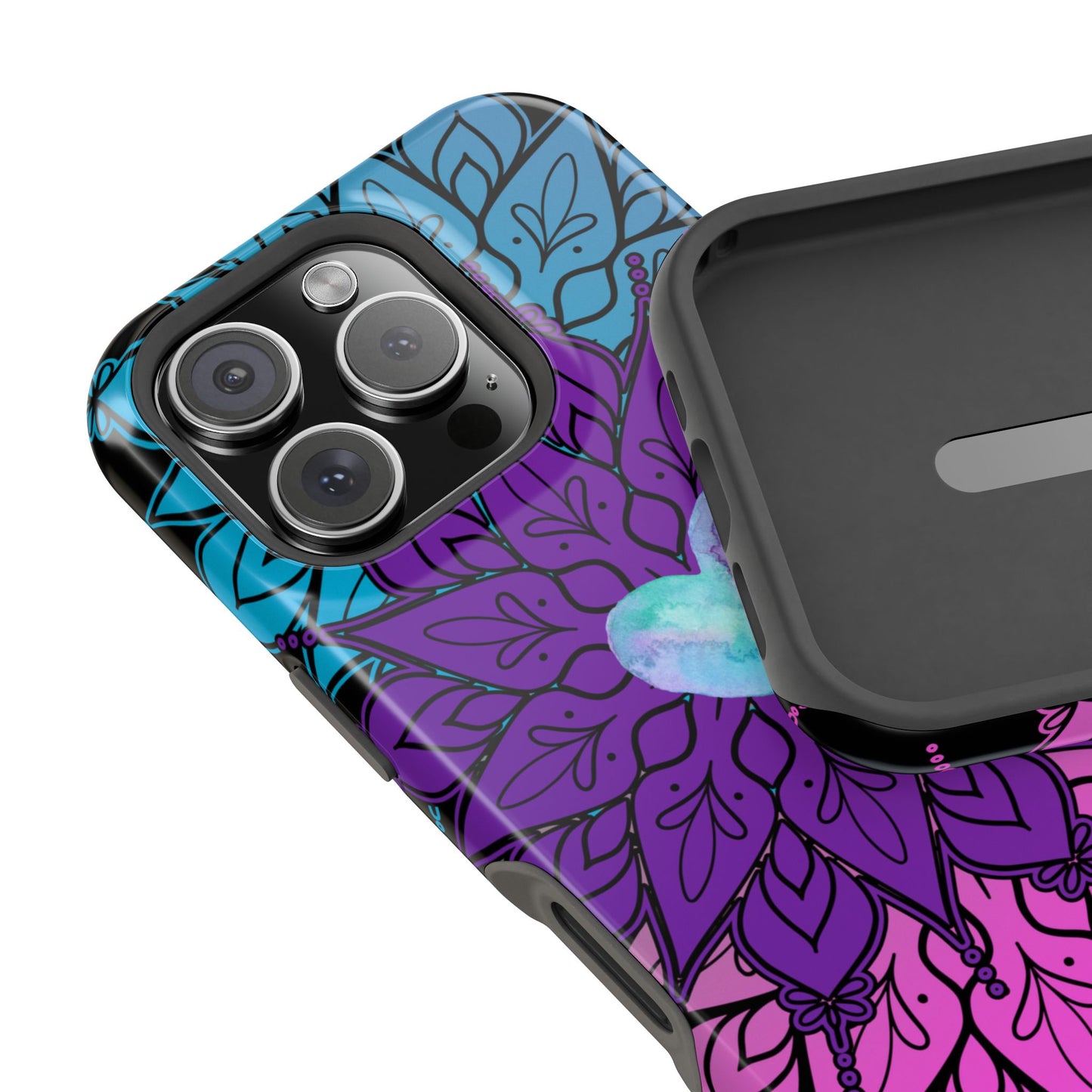 Colorful Mandala w/Heart MagSafe® Compatible Tough Case for iPhone