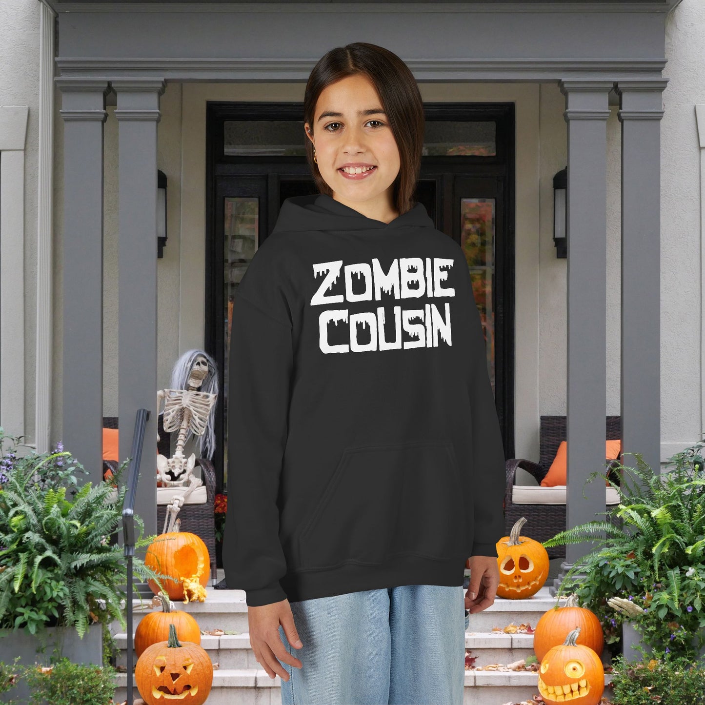 ""Zombie Cousin Youth Heavy Blend Hoodie