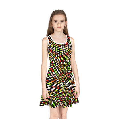 Warped Yellow/Green Checkered Girls Sundress
