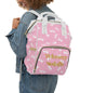 Personalized Princess Diaper Backpack – Pink Crown Baby Bag (Custom Name)