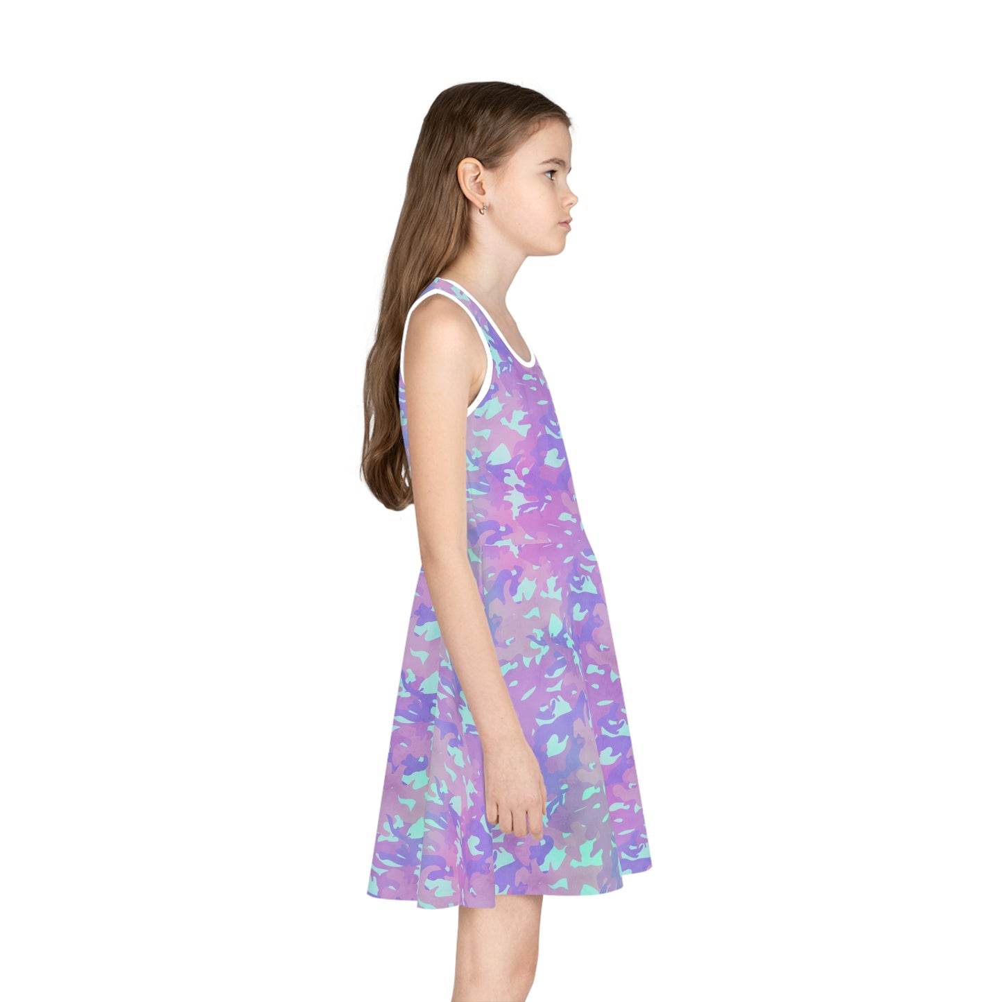 Lavender Mist Camo Girls' Sleeveless Sundress