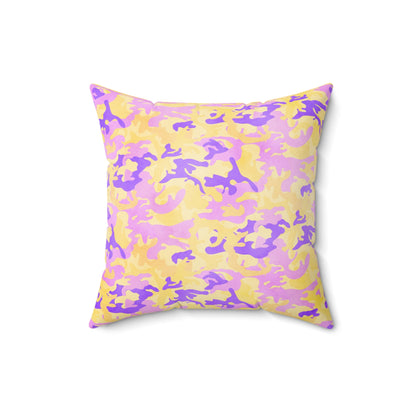 Peach Sorbet Camo Throw Pillow