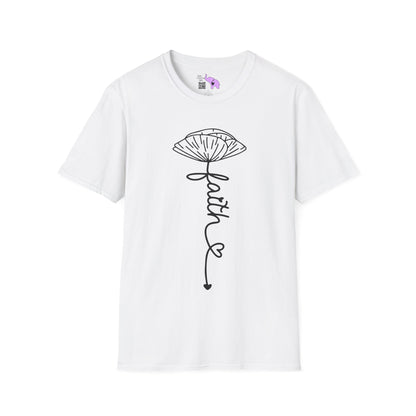Faith (Vertical, Floral) Adult T-shirt