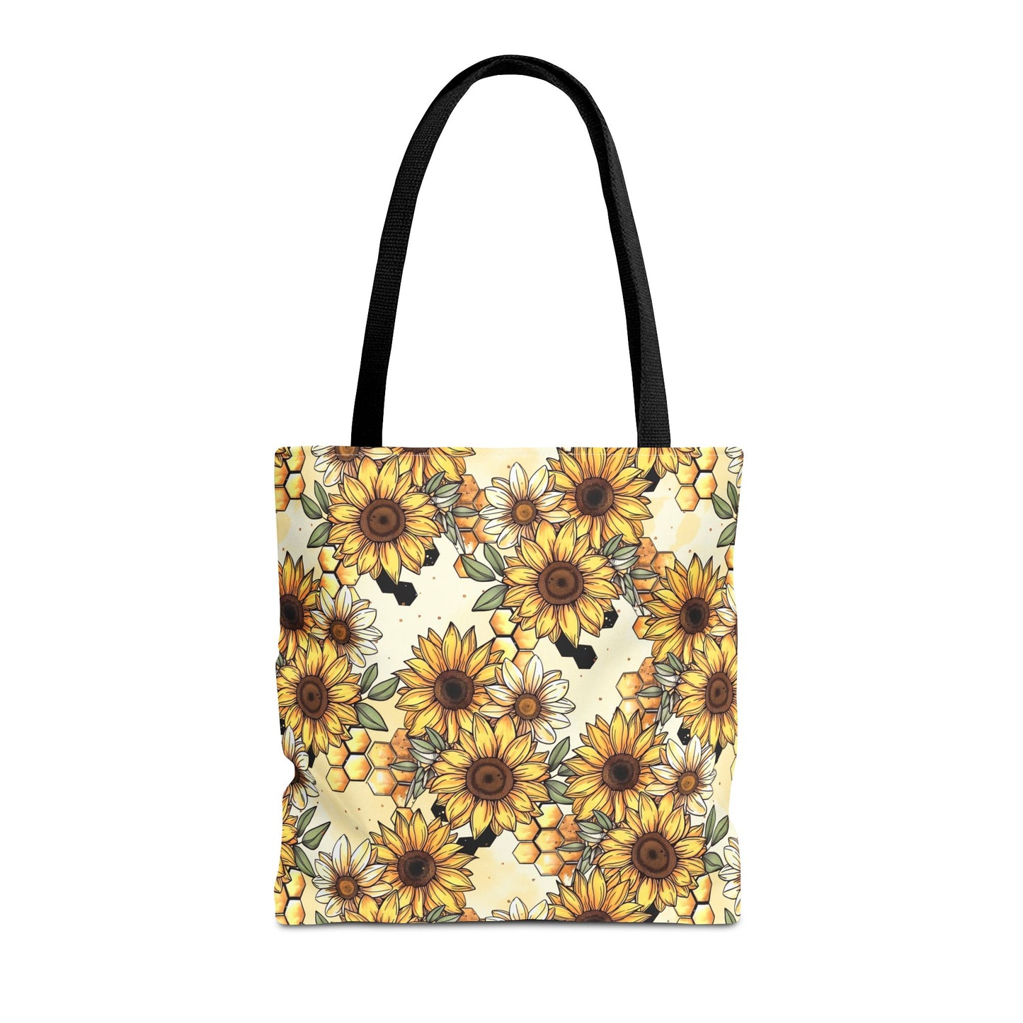 Honeycombs & Sunflowers Canvas Tote Bag