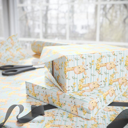 Giraffes in Bloom Wrapping Paper