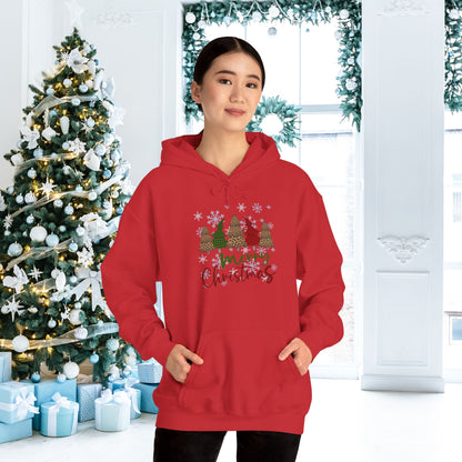 Merry Christmas Checkered Trees Adult Heavy Blend™ Hoodie