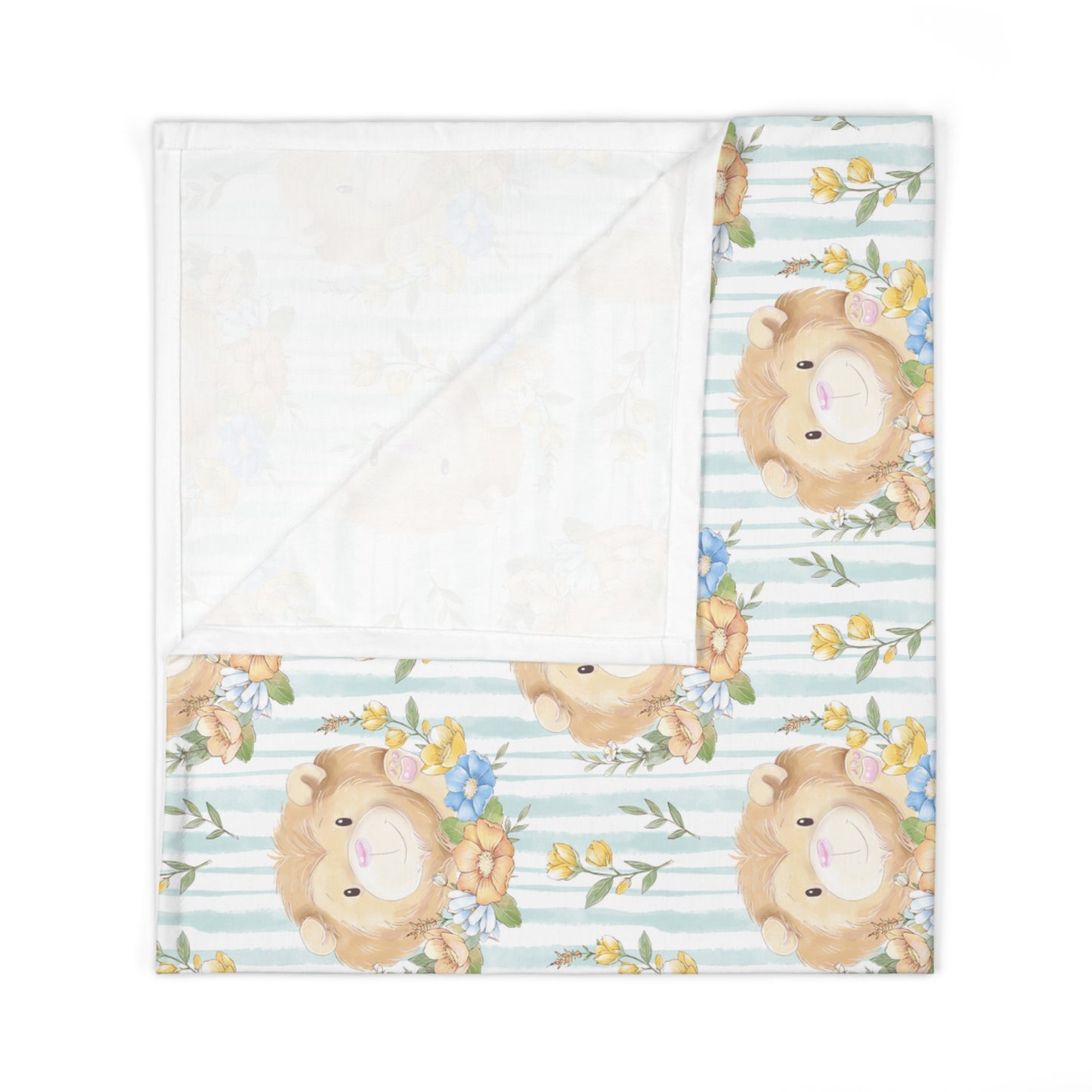 Lion in Bloom Baby Swaddle Blanket