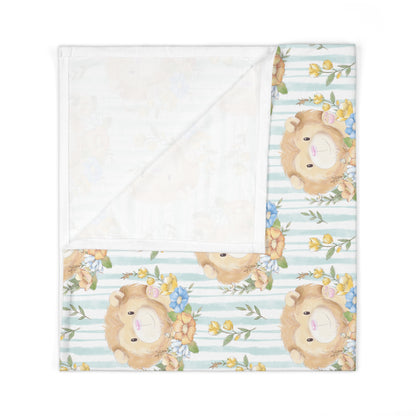 Lion in Bloom Baby Swaddle Blanket