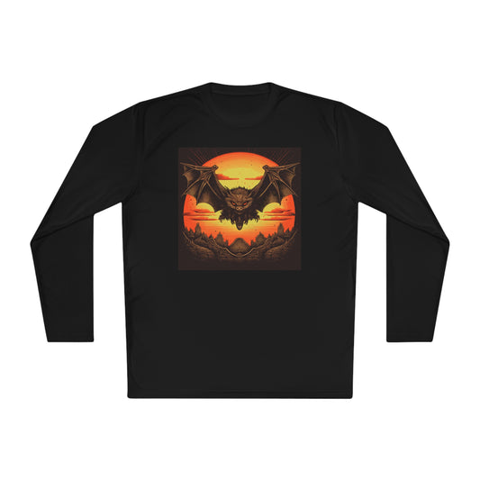 Creepy Bats Over Moon 4 Adult Long Sleeve Tee