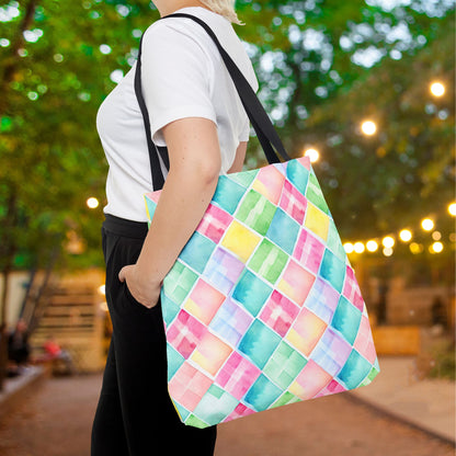 Watercolor Weave Canvas Tote Bag