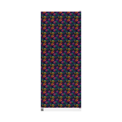 Neon Whisper Blooms Wrapping Paper