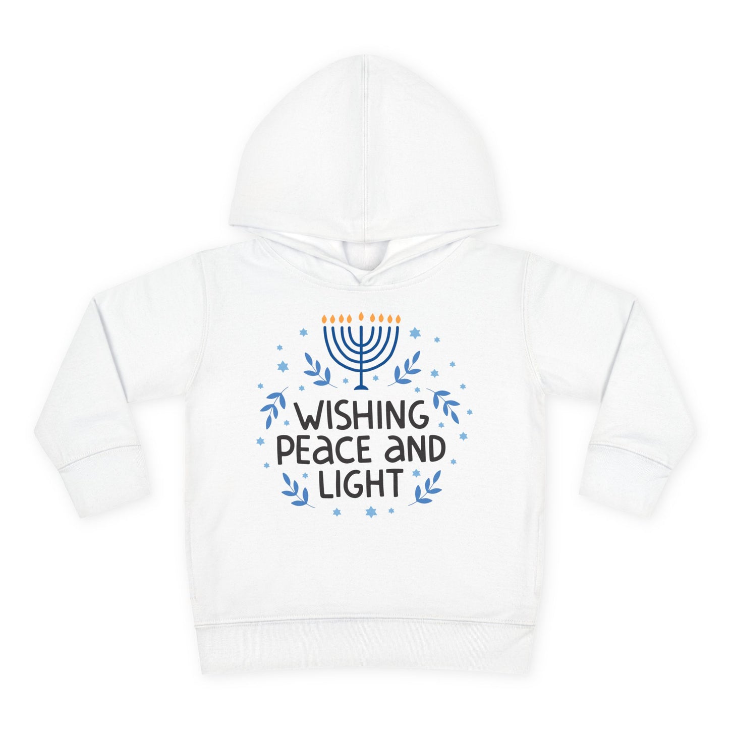 Hanukkah Wishing Peace & Light Toddler Pullover Fleece Hoodie