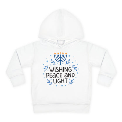 Hanukkah Wishing Peace & Light Toddler Pullover Fleece Hoodie
