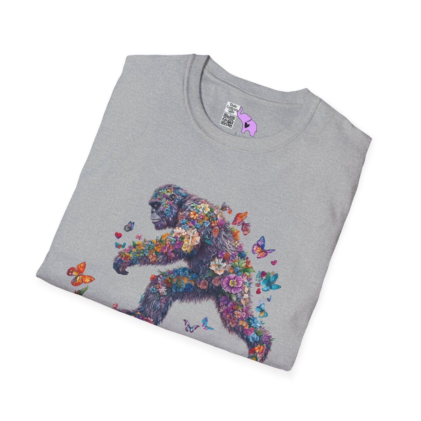 Flowers & Butterflies Bigfoot Adult T-shirt