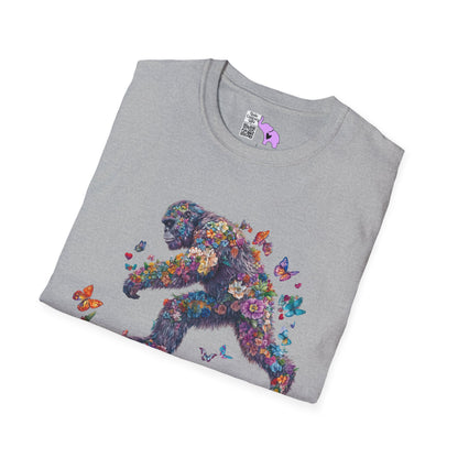 Flowers & Butterflies Bigfoot Adult T-shirt