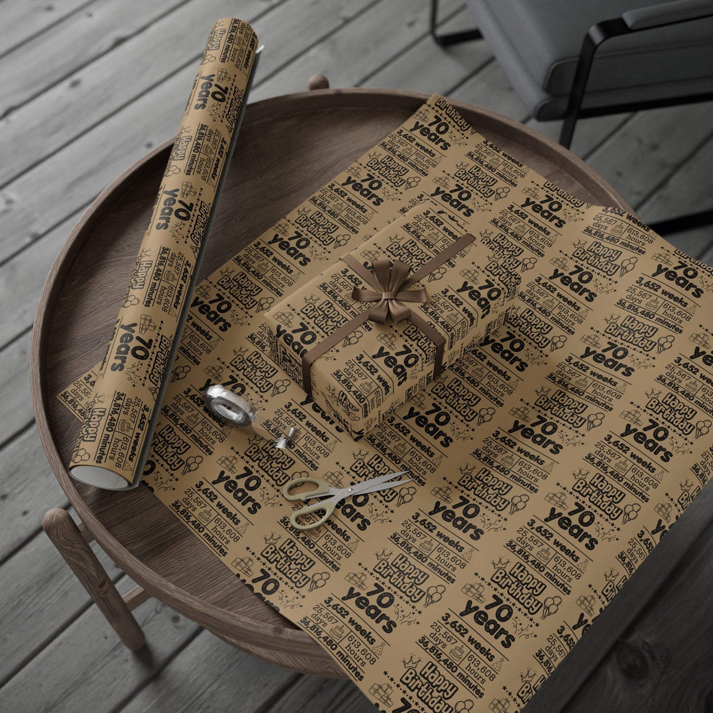 Birthday By The Numbers Wrapping Paper (Ages 41-70)