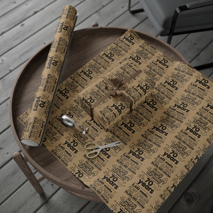 Birthday By The Numbers Wrapping Paper (Ages 41-70)