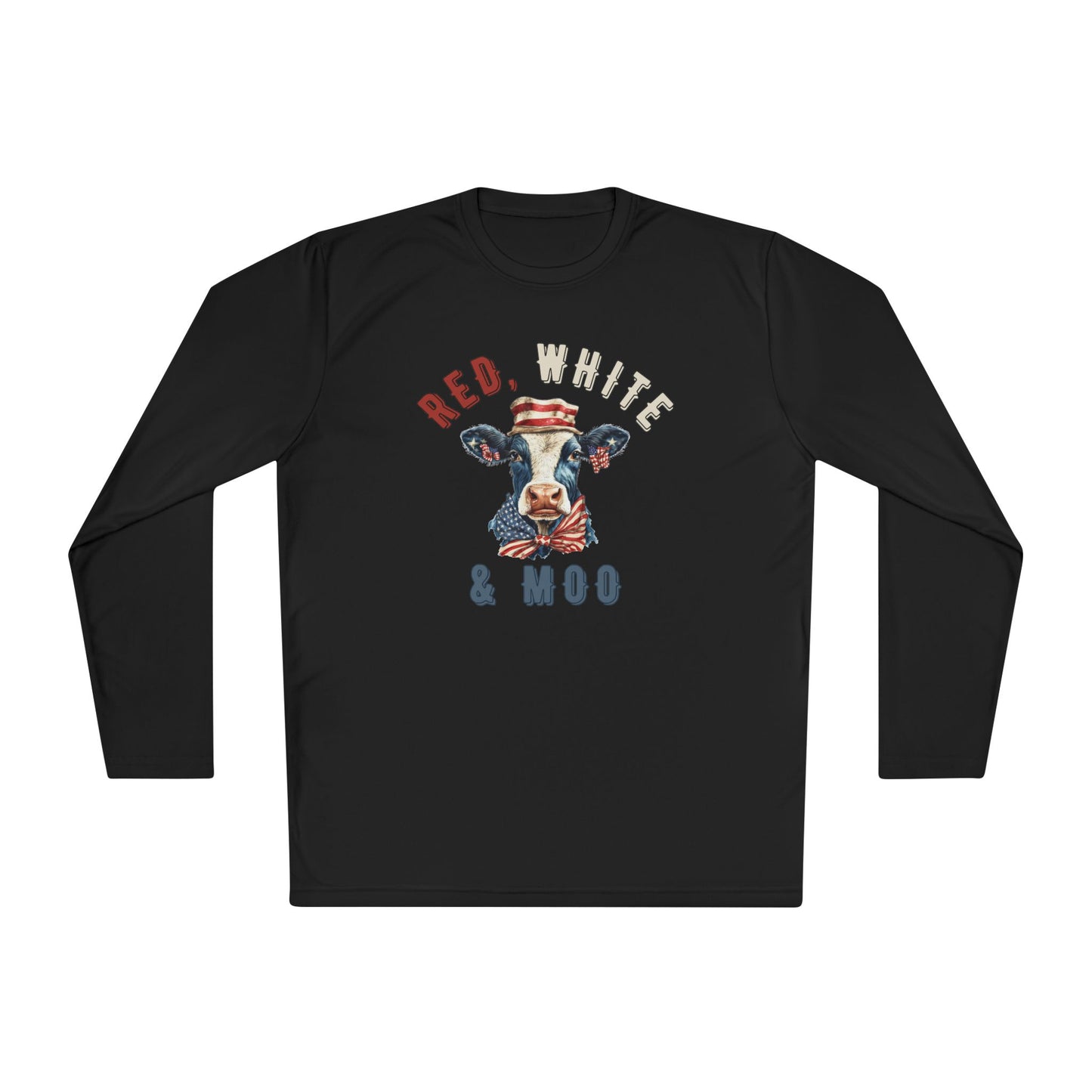Red, White, & Moo Adult Long Sleeve Tee