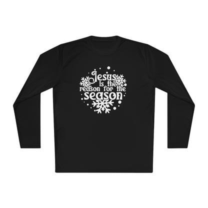 Jesus Is The Reason For The Season Snowflake Adult Long Sleeve Tee