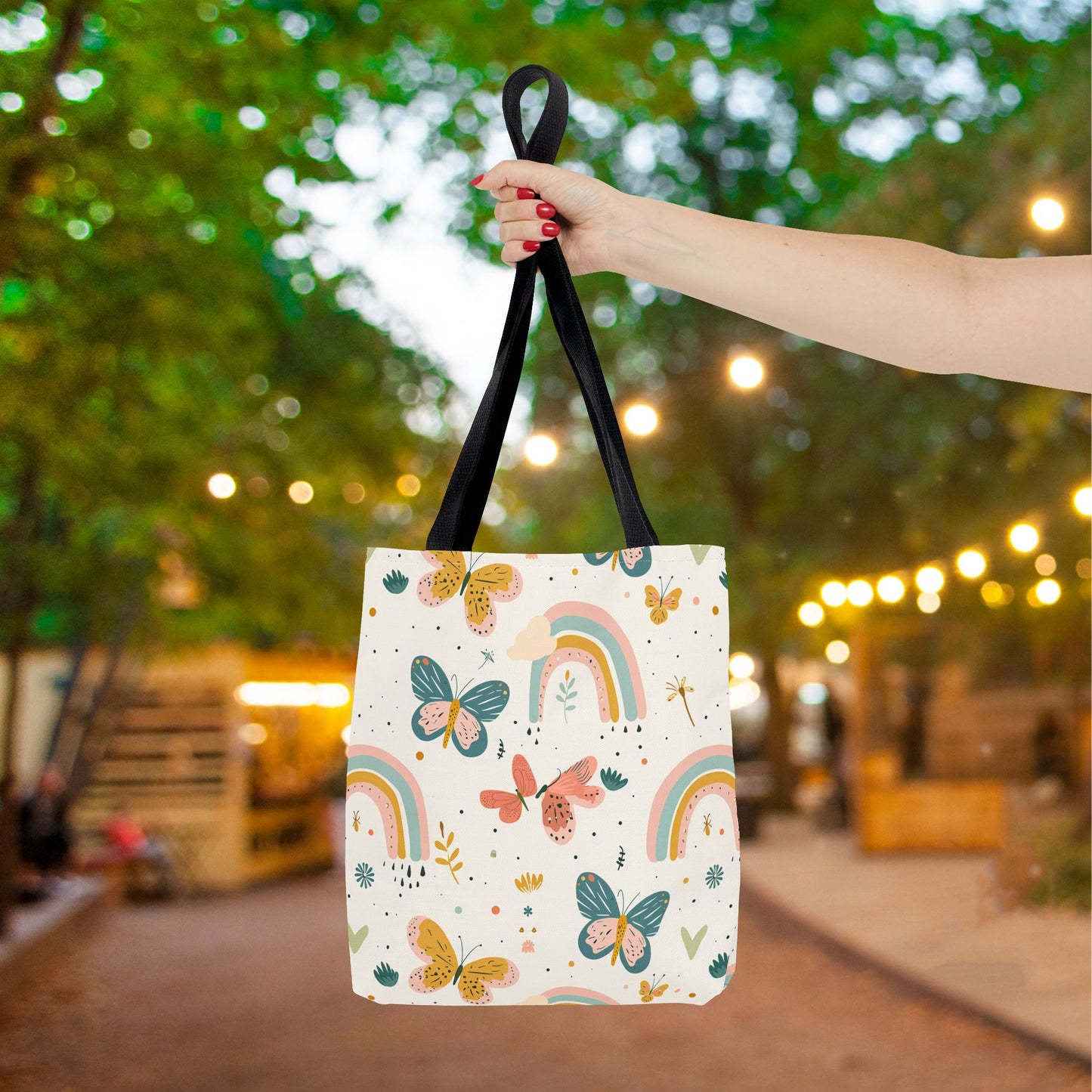 Whispering Wings & Rainbows Canvas Tote Bag