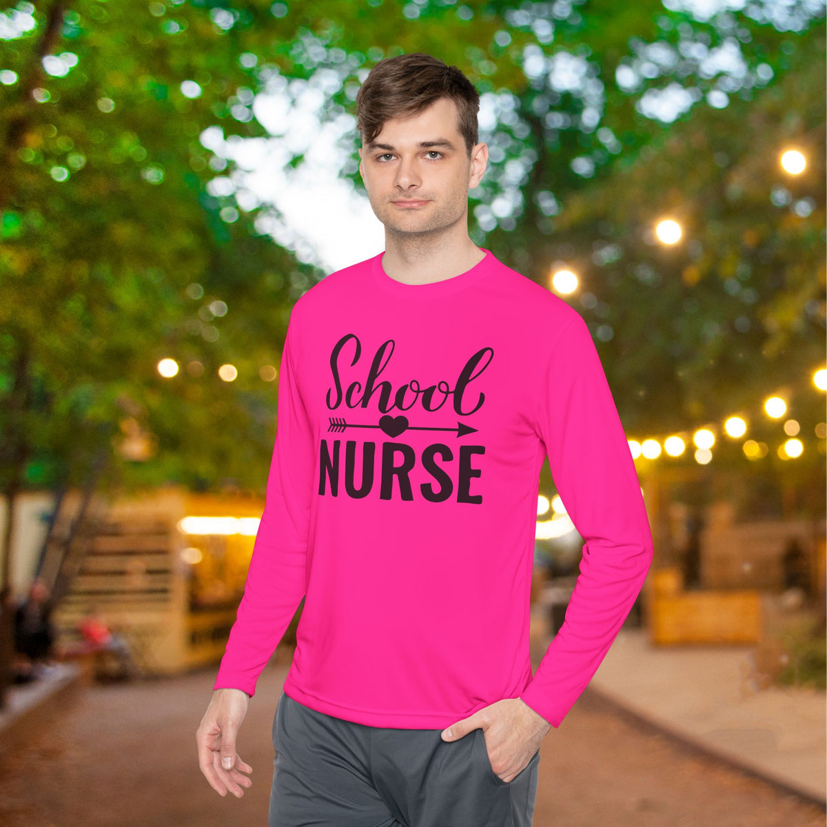 School Nurse Adult Long Sleeve Tee