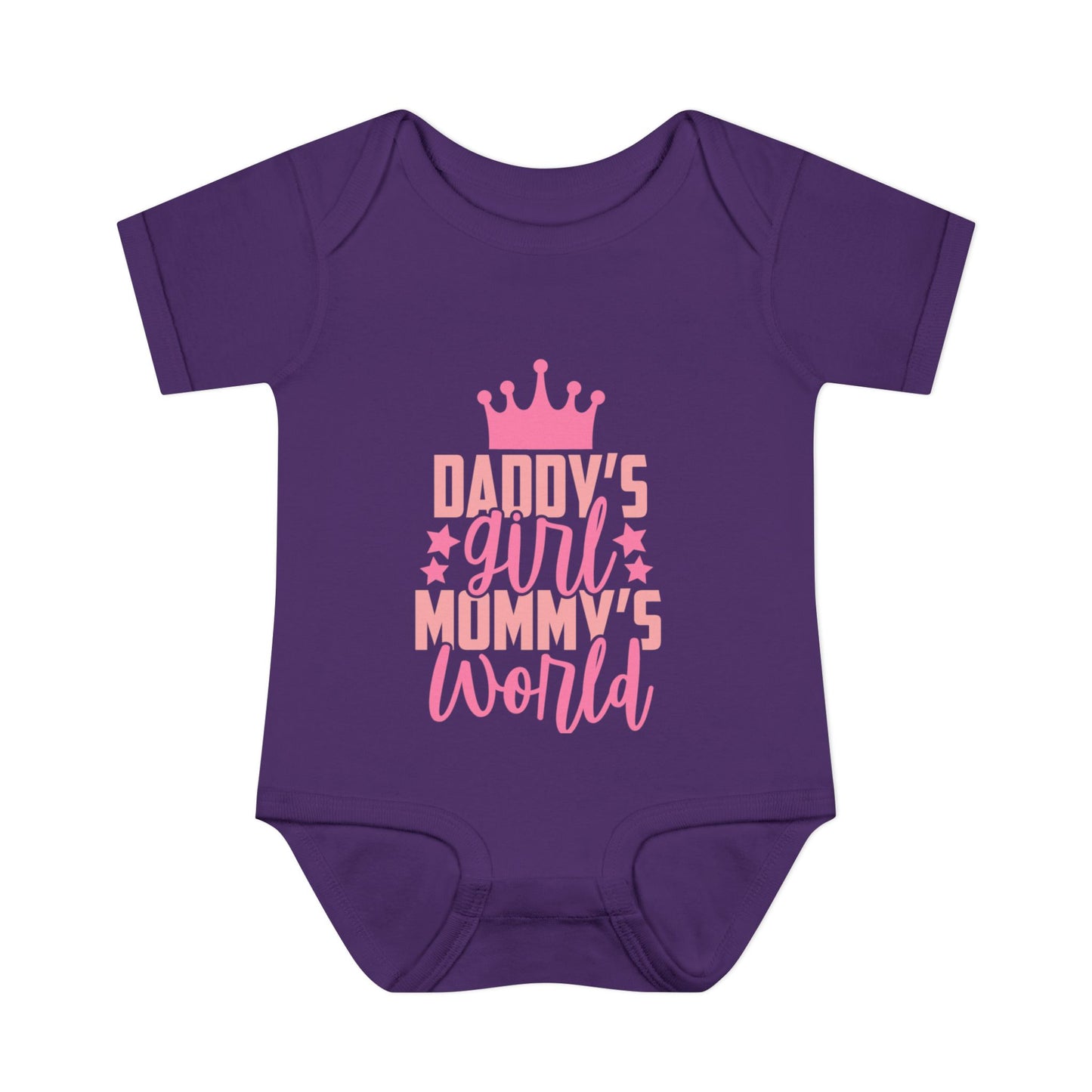 Daddy's Girl Mommy's World Infant Baby Rib Bodysuit