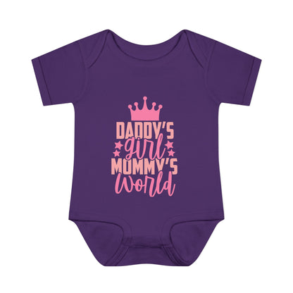 Daddy's Girl Mommy's World Infant Baby Rib Bodysuit