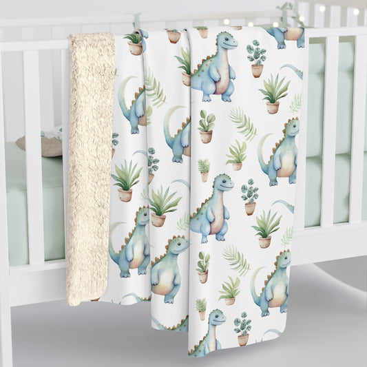 Adorable Dinosaurs Sherpa Fleece Blanket