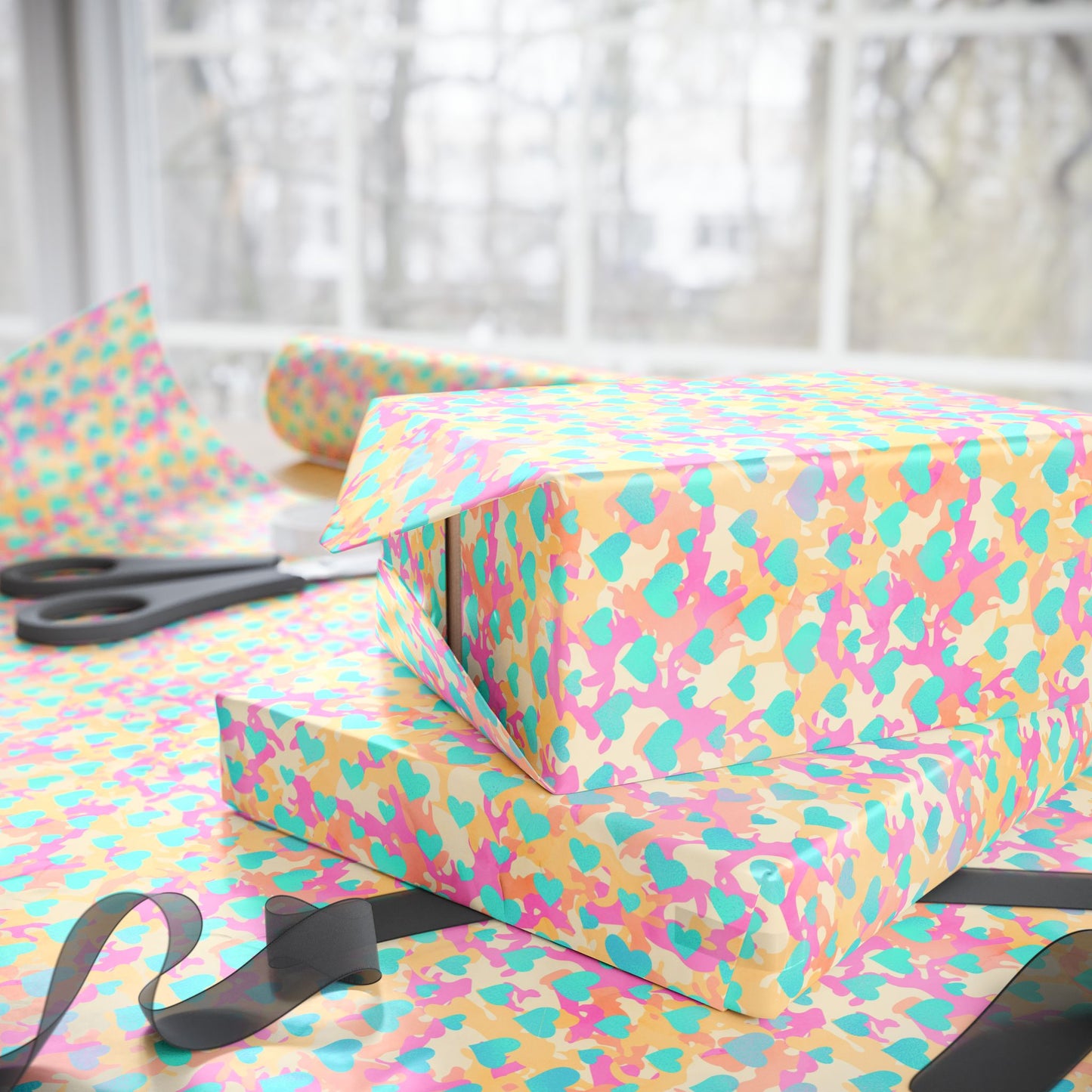 Sweetheart Camo Wrapping Paper