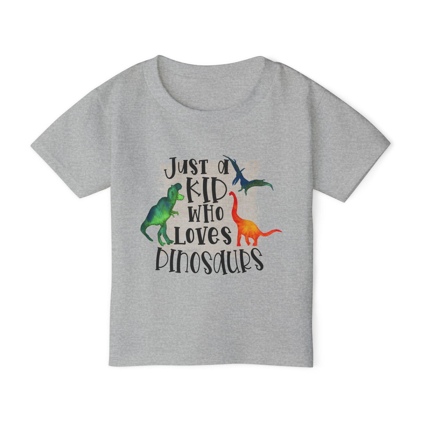 Just A Kid Who Loves Dinosaurs Heavy Cotton™ Toddler T-shirt