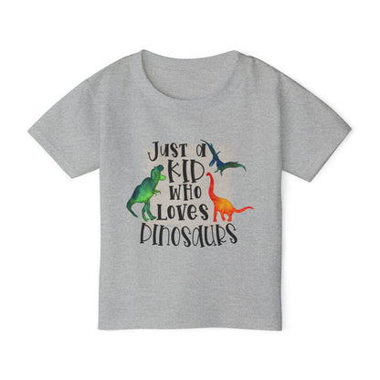 Just A Kid Who Loves Dinosaurs Heavy Cotton™ Toddler T-shirt