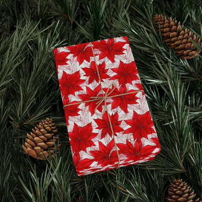 Christmas Blossom Sketch Wrapping Paper