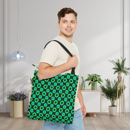Clover Bloom Burst Canvas Tote Bag