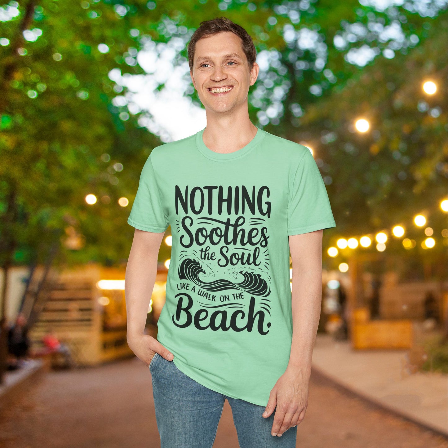 Nothing Soothes the Soul Like A Walk on the Beach Adult T-shirt