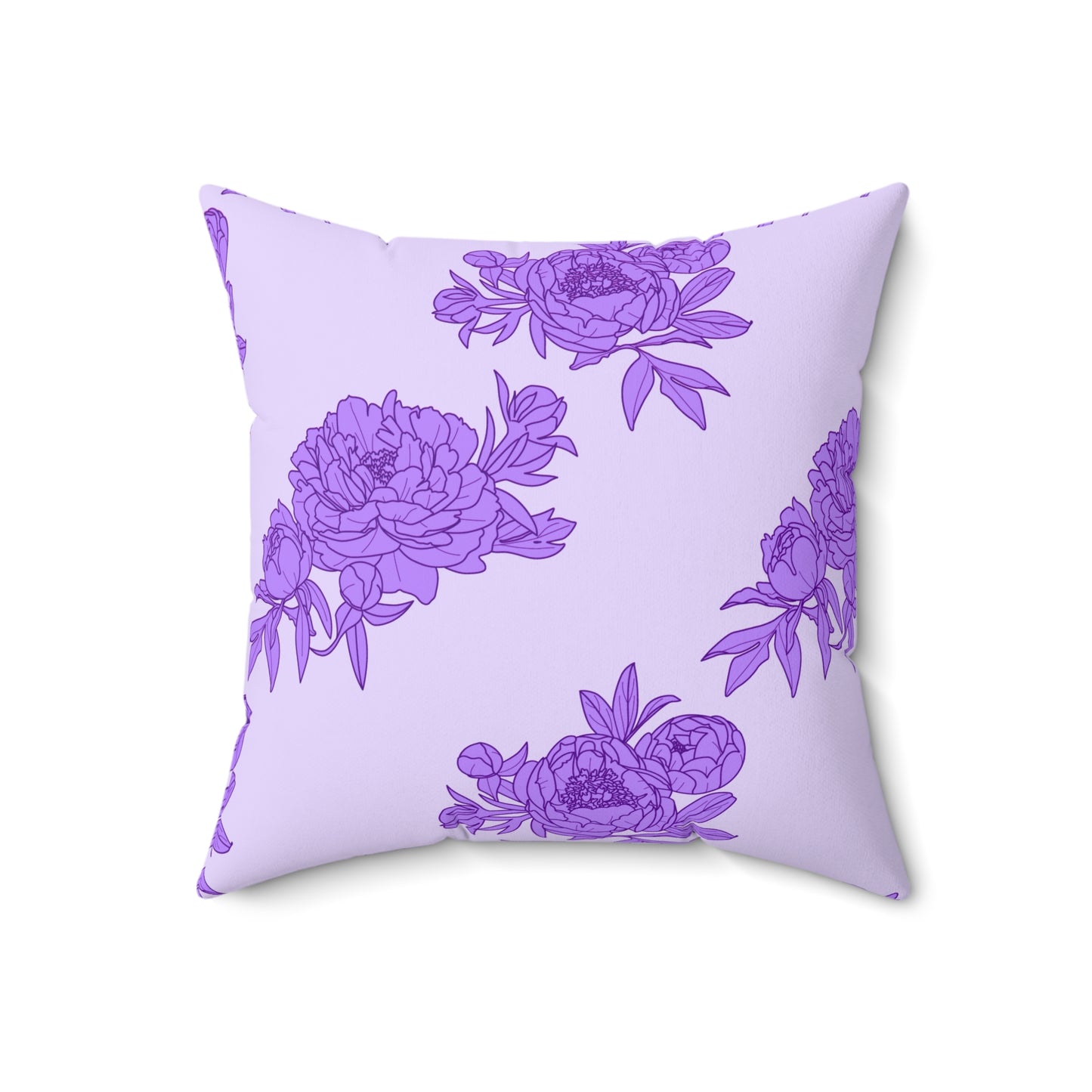 Royal Orchid Peonies Throw Pillow