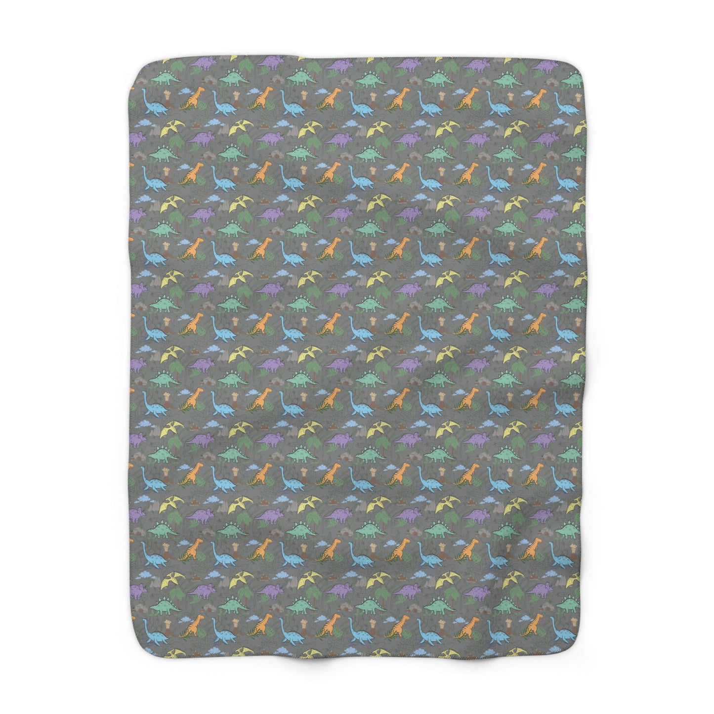 Prehistoric Playtime Sherpa Fleece Blanket
