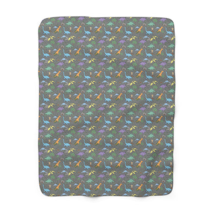 Prehistoric Playtime Sherpa Fleece Blanket