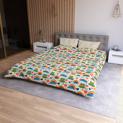 Ribbit Rainbows Microfiber Duvet Cover
