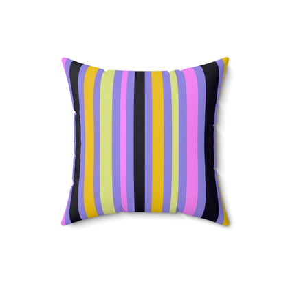 Midnight Pop Stripes Throw Pillow
