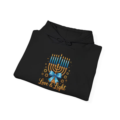 Love & Light Menorah Adult Heavy Blend™ Hooded Sweatshirt