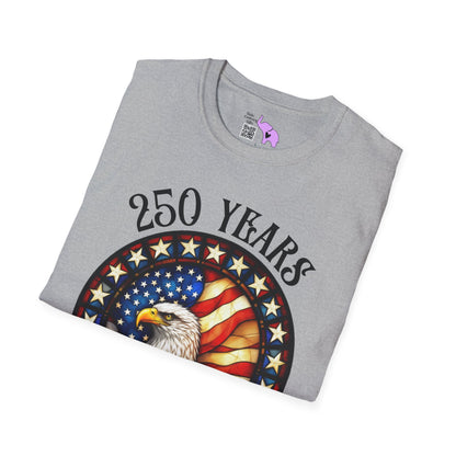 250 Years of Greatness (Stained Glass Eagle) Adult T-shirt
