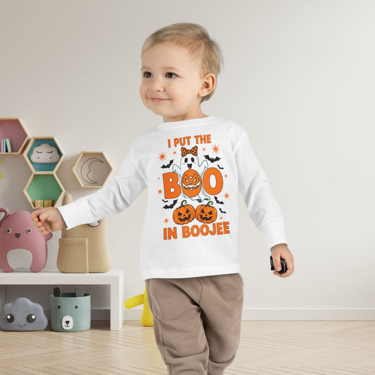 I Put the Boo in Boojee Toddler Long Sleeve Tee