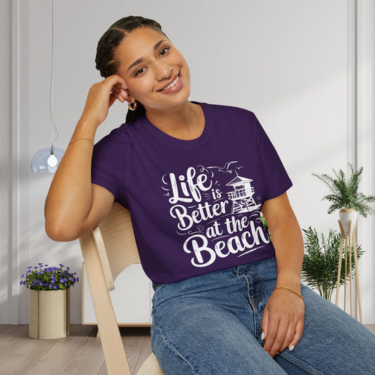 Life is Better At The Beach Adult T-shirt