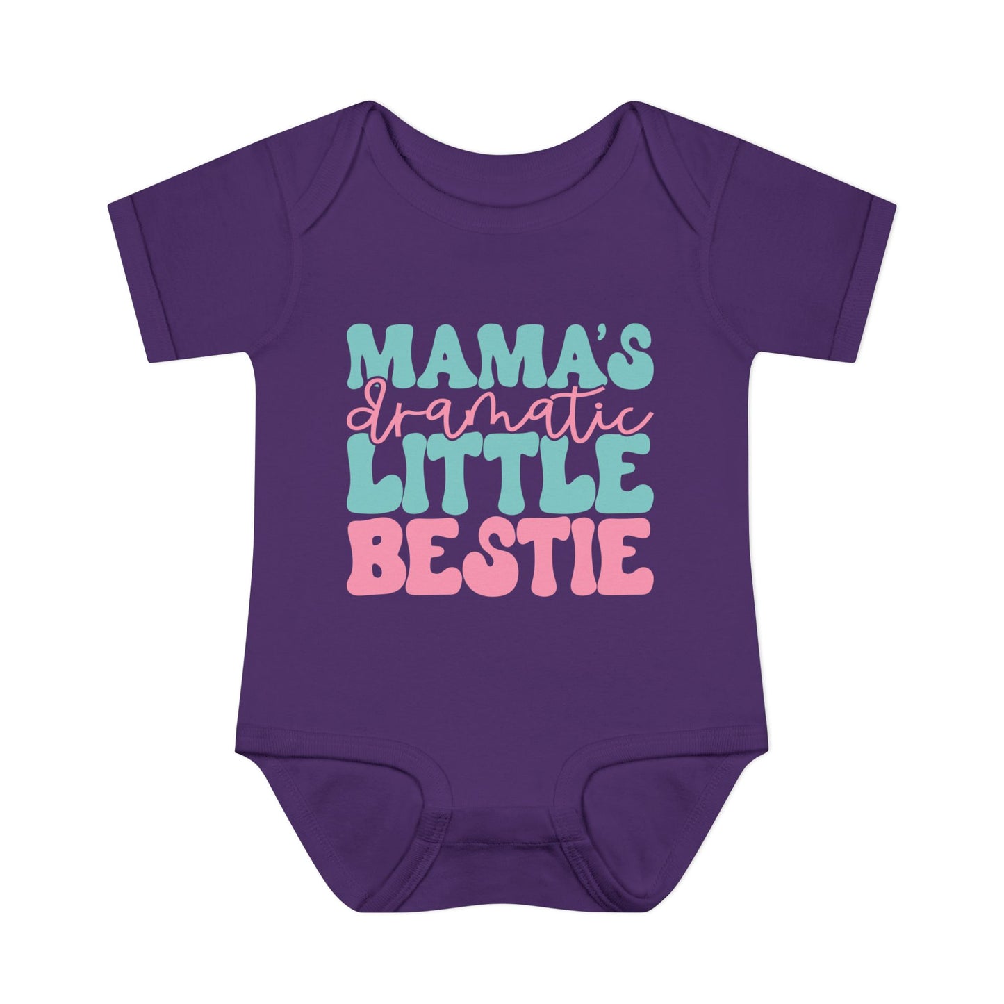 Mama's Dramatic Little Bestie Baby Rib Bodysuit
