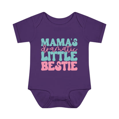 Mama's Dramatic Little Bestie Baby Rib Bodysuit