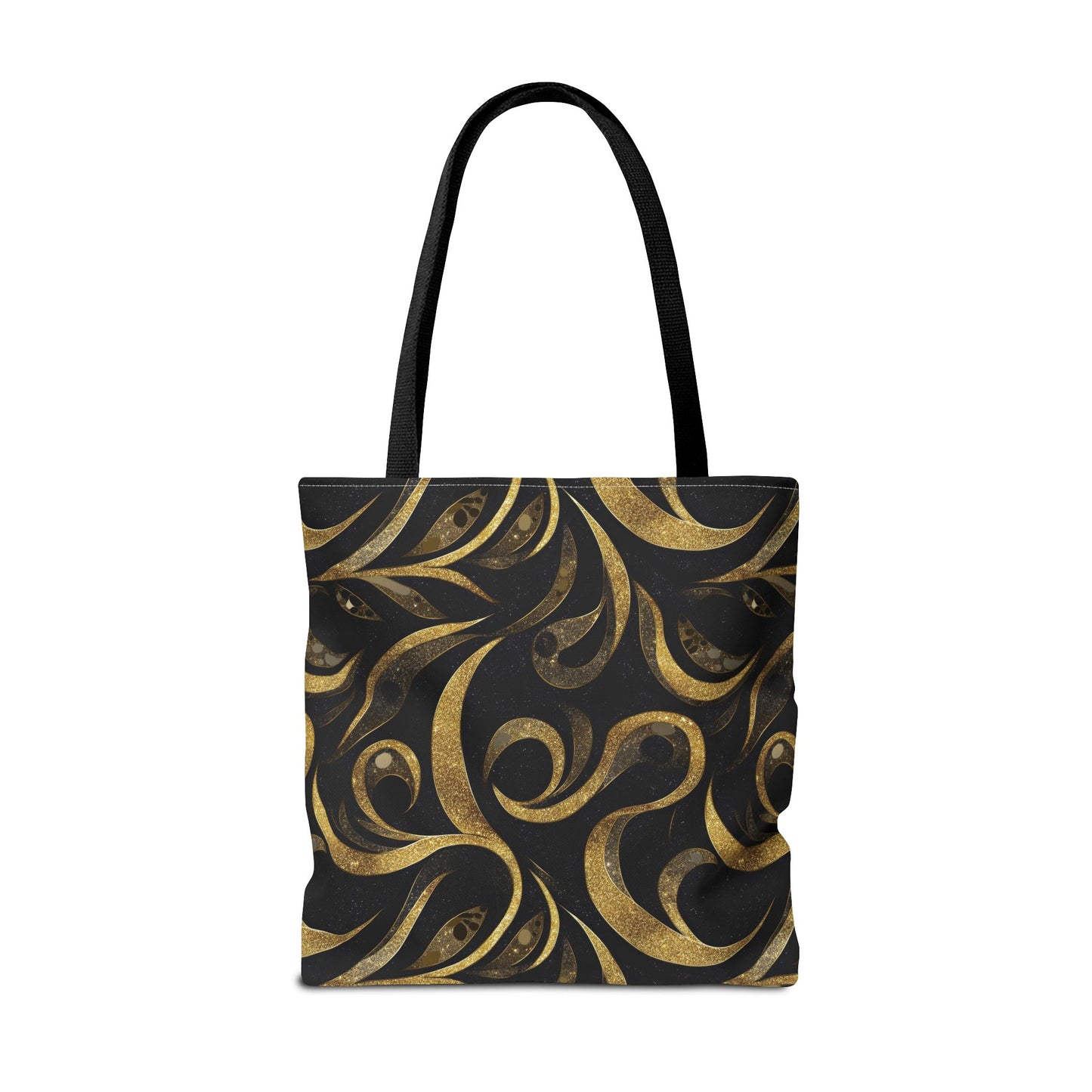 Golden Noir Swirl Canvas Tote Bag