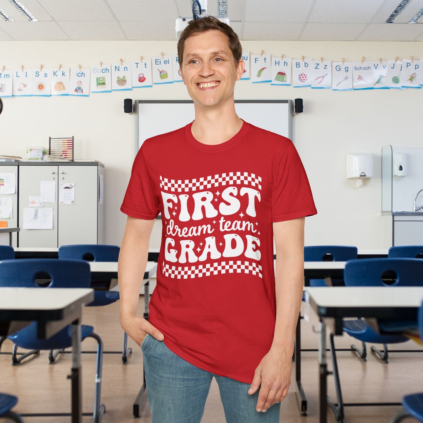 First Grade Dream Team Adult T-shirt