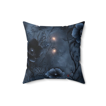 Black Roses & Vines Throw Pillow
